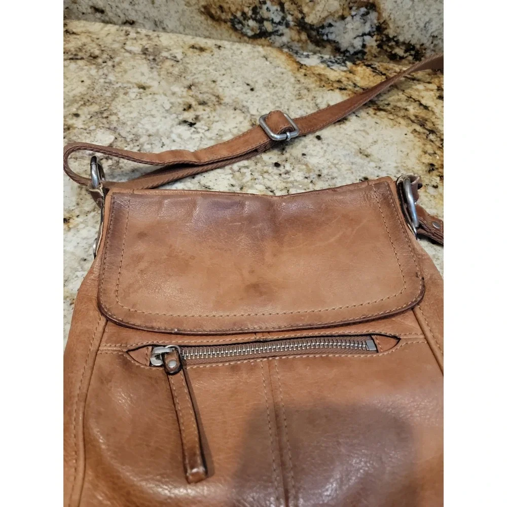 Fossil Hanover Messenger Bag ZB2869 Leather Vintage crossbody tote purse brown